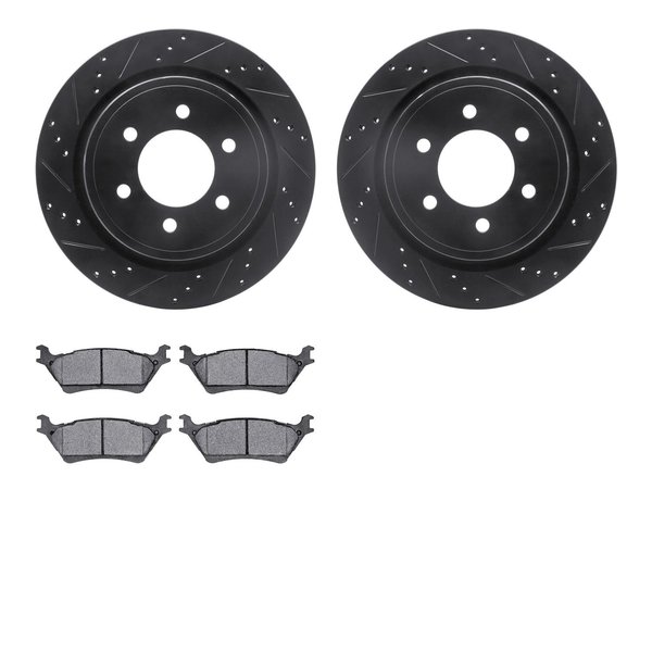 Dynamic Friction Co 8402-54096, Rotors-Drilled and Slotted-Black with Ultimate Duty Performance Brake Pads, Zinc Coated 8402-54096